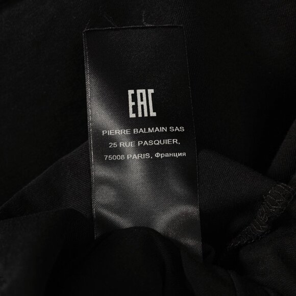 Balmain Black Cotton Cropped Lime-Logo-Print T-Shirt - Picture 9 of 9